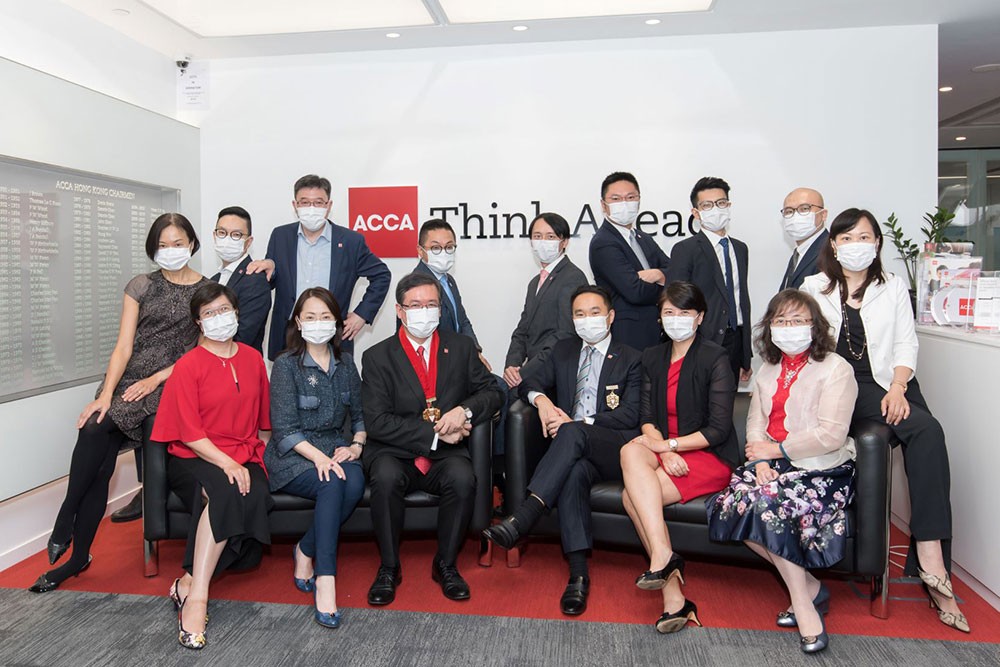 The ACCA Hong Kong committee pictured with Jane Cheng, head of ACCA Hong Kong (second from right, front row) and Ada Leung, ACCA director, China (far left, front row)