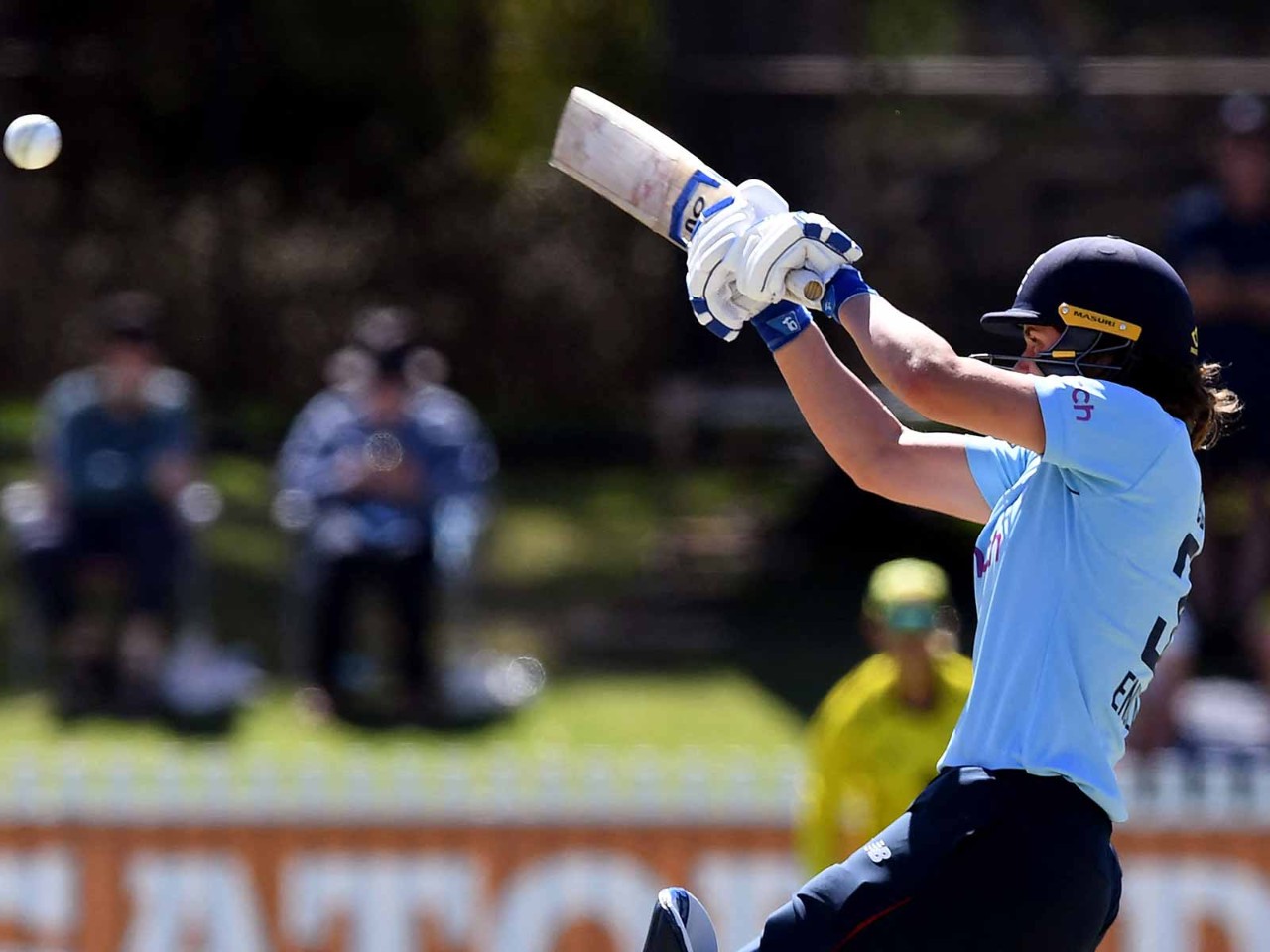 England's Nat Sciver bats during the women's one-day international match between Australia and England in Melbourne, February 2022