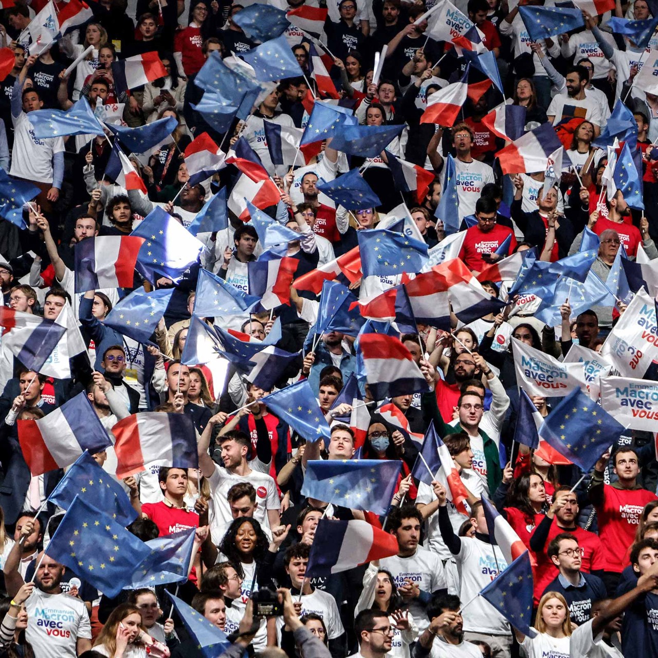 Emmanuel Macron's supporters, ahead of April's presidential election