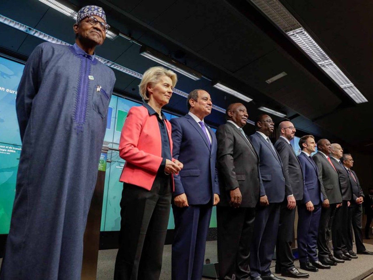 Presidents on parade at Africa-EU summit in February 2022