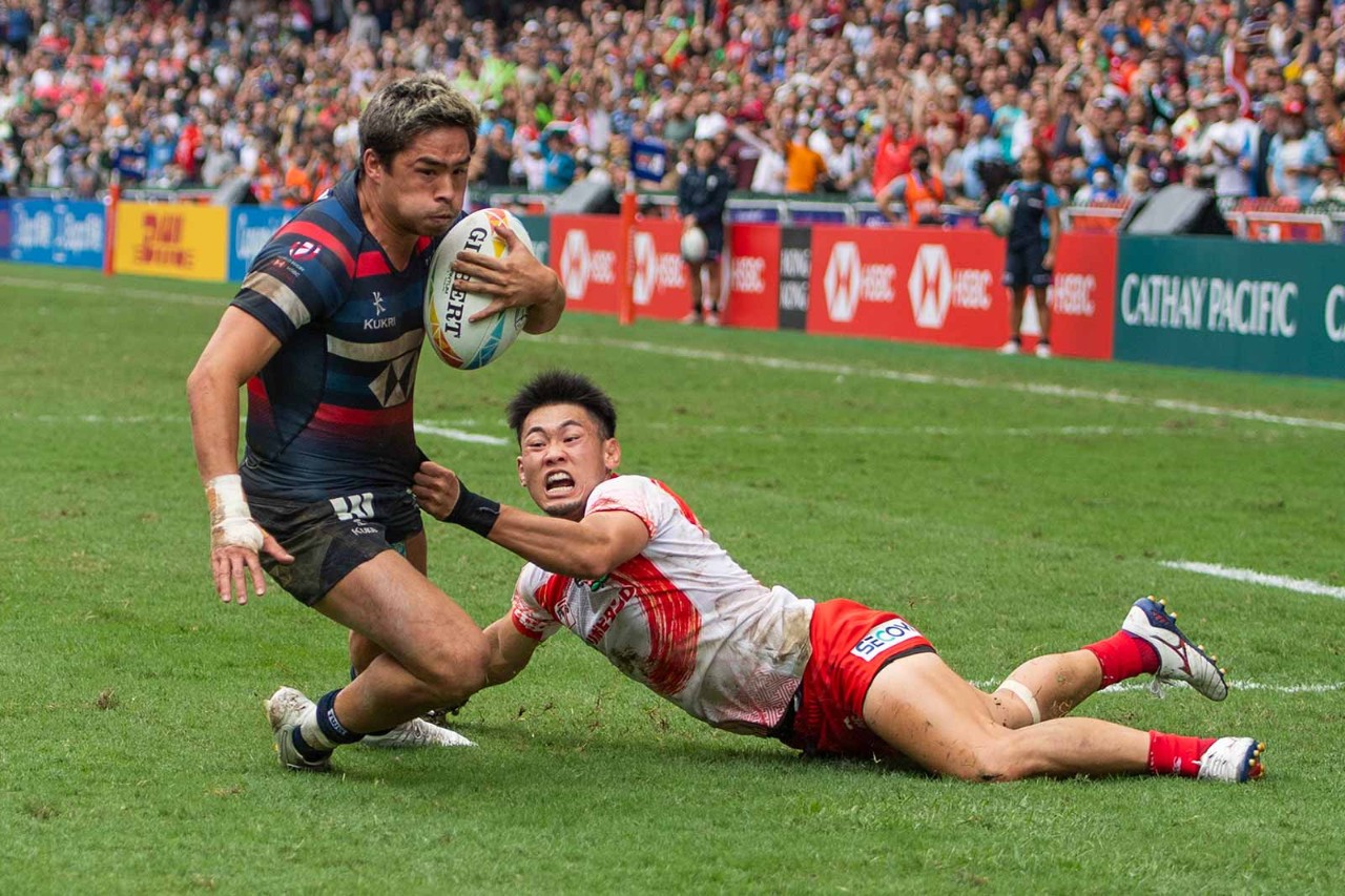 Hong Kong vs Japan in the World Rugby Sevens Series